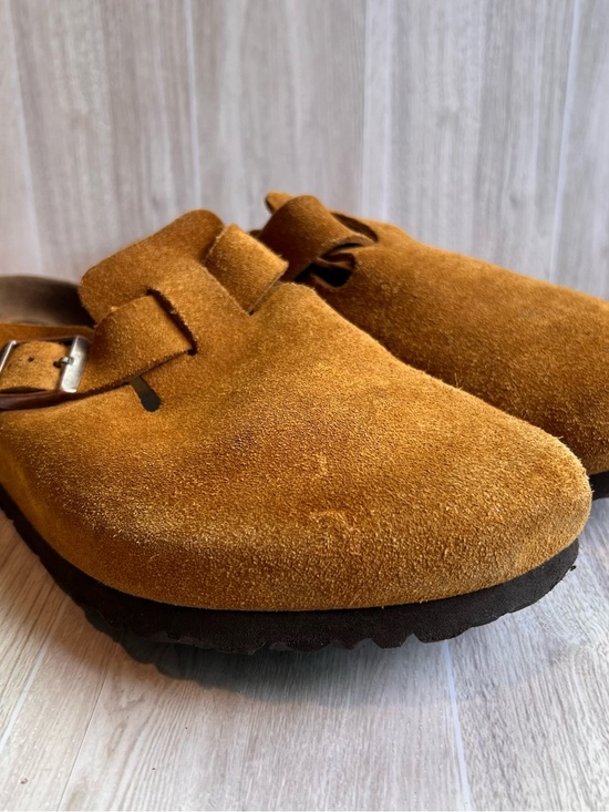 Birkenstock Shoes - Birkenstock Women's Suede Slip-On Clog in Cognac